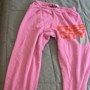 pink and red free city sweatpants women’s size xs